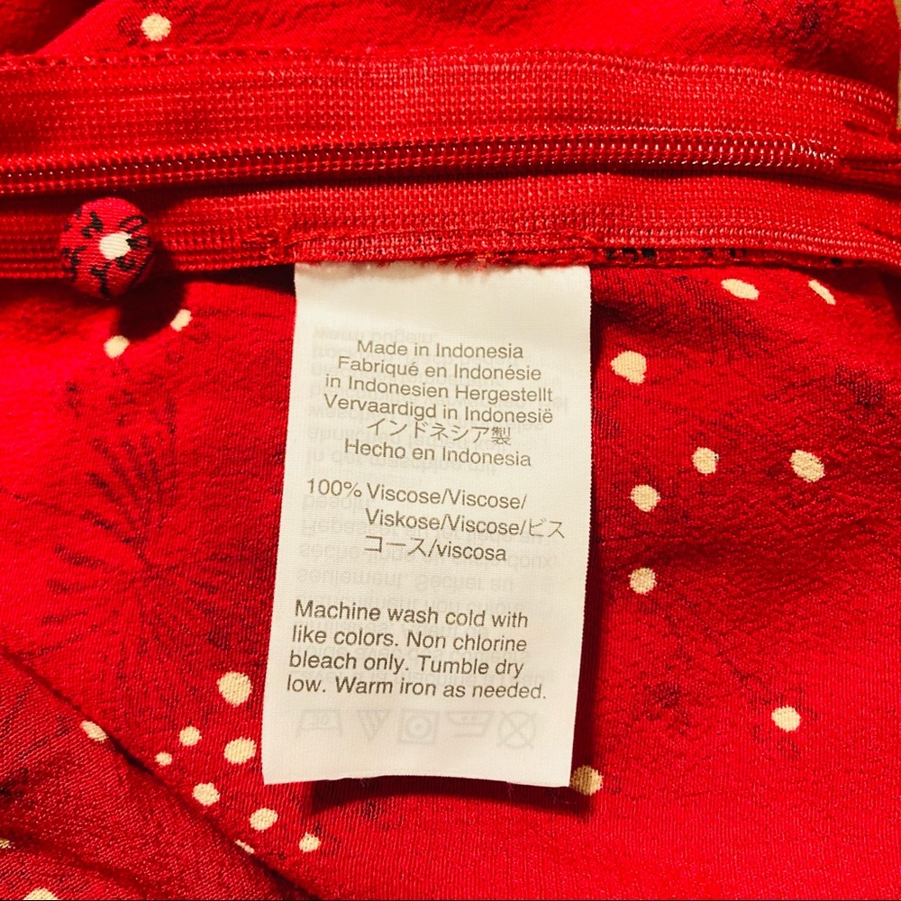Madewell Red Floral V-Neck Top - Picture 8 of 9